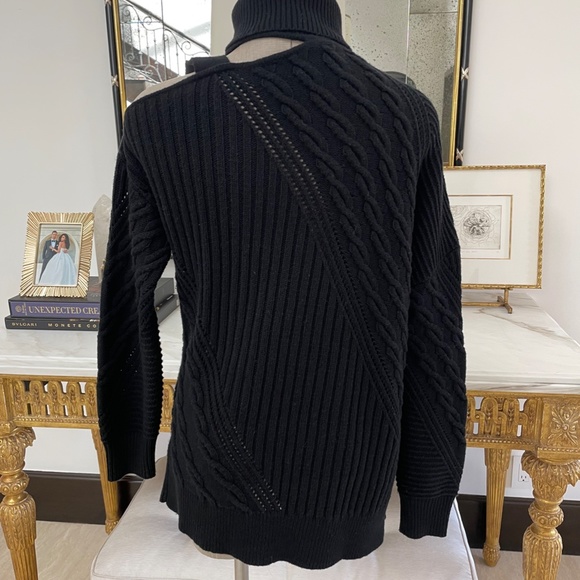 Jonathan Simkhai Turtle Neck Asymmetric Sweater Black size XS - Picture 6 of 9
